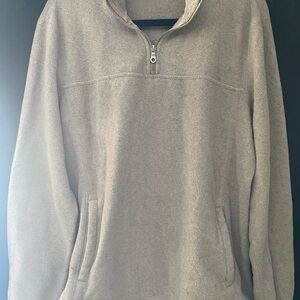 Gray Zip Up Sweater with Soft Texture and Relaxed Fit